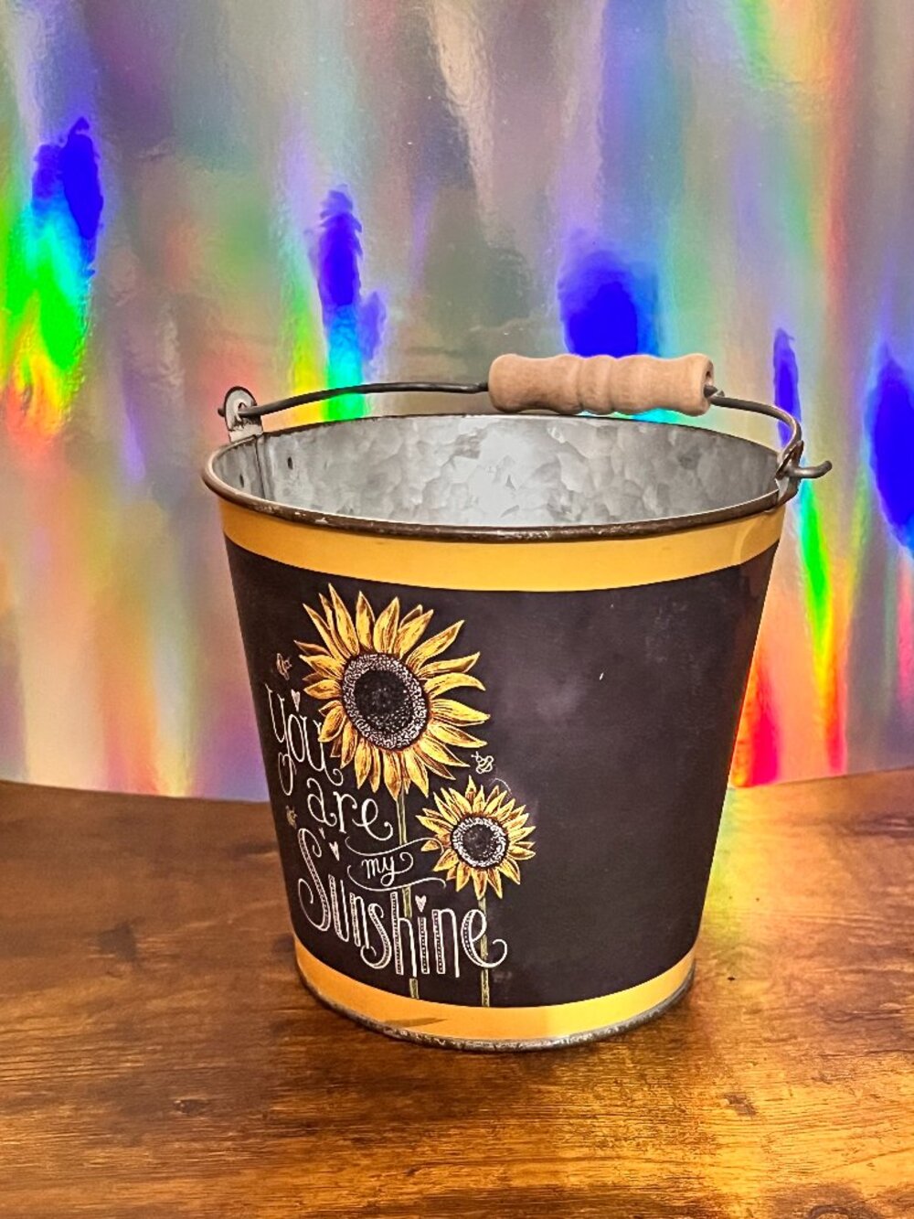 Primitive Farmhouse Spring You Are My Sunshine Bucket. Used.